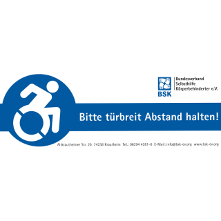 Aufkleber "türbreit Abstand halten", außen